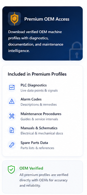 Premium OEM Access, verified machine profiles